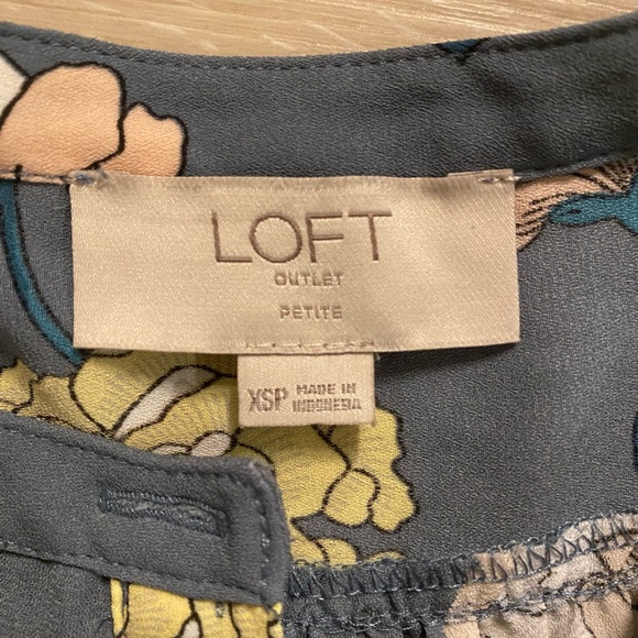 Loft Outlet Floral Sleeveless Top - Gray and Yellow - Picture 3 of 4